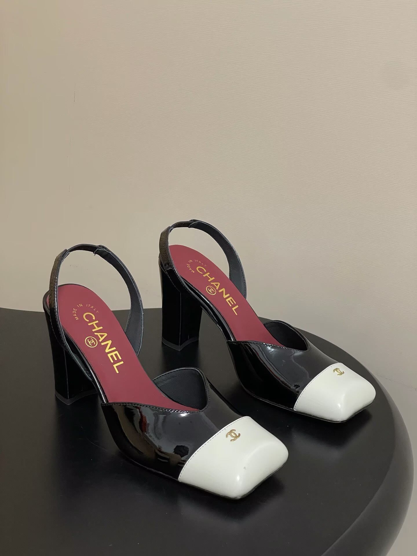 Chanel Pumps Lambskin heel G47189 White&Black