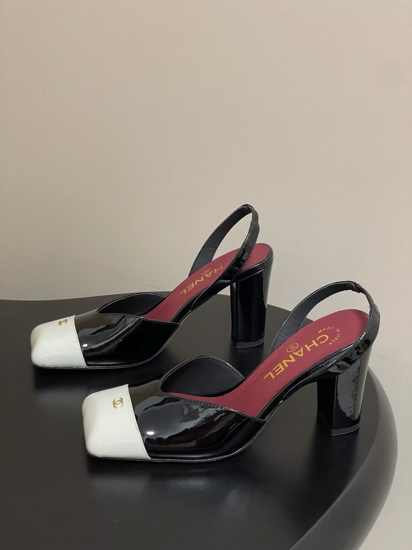 Chanel Pumps Lambskin heel G47189 White&Black