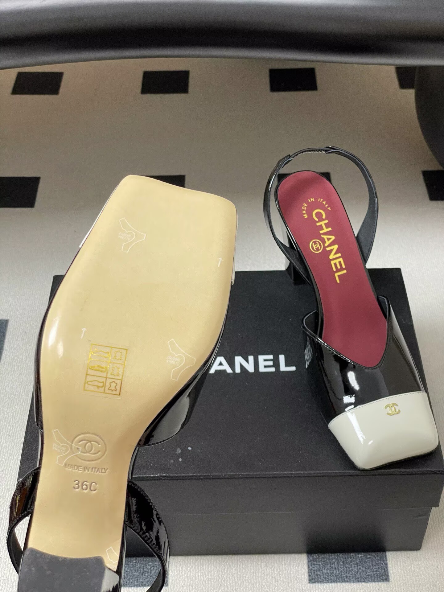 Chanel Pumps Lambskin heel G47189 White&Black