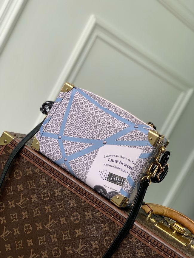 Louis Vuitton Side Trunk MM M28749 Beige&Blue Louis Vuitton Side Trunk MM M28749 Beige&Blue