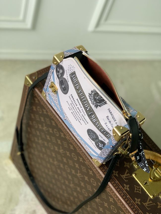 Louis Vuitton Side Trunk MM M28749 Beige&Blue Louis Vuitton Side Trunk MM M28749 Beige&Blue