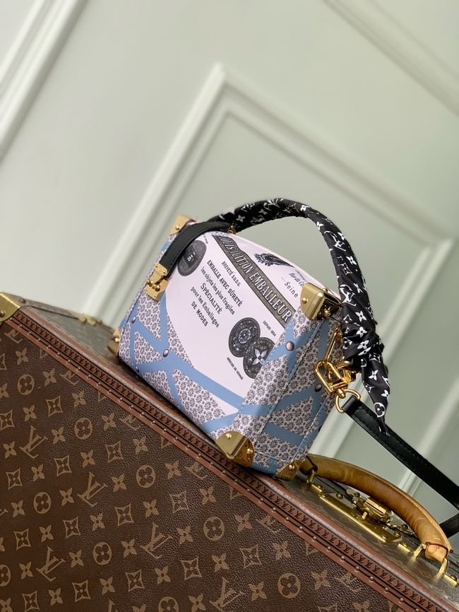 Louis Vuitton Side Trunk MM M28749 Beige&Blue Louis Vuitton Side Trunk MM M28749 Beige&Blue