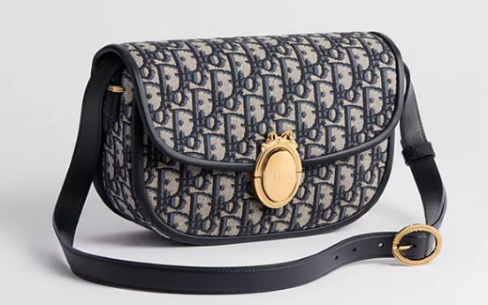 Medium Dior Medaillon Flap Bag Blue Dior Oblique Jacquard M3922Q