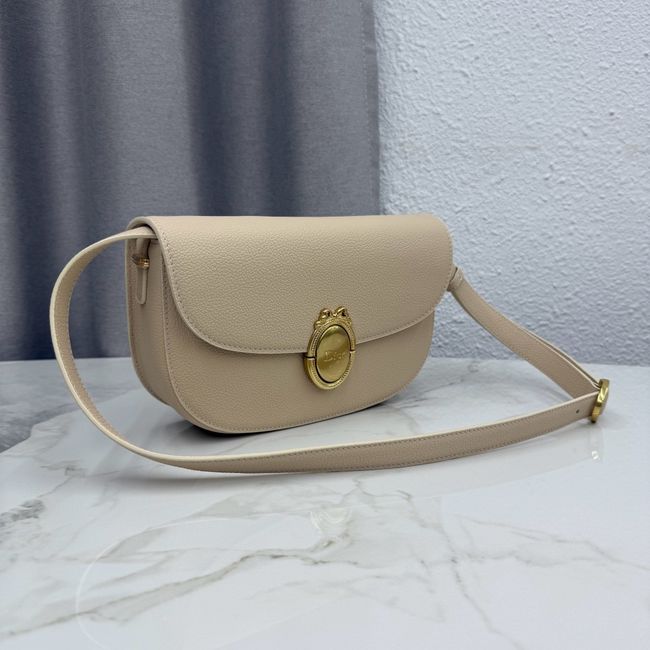 Medium Dior Medaillon Flap Bag Grained Calfskin M3920QD Apricot Medium Dior Medaillon Flap Bag Grained Calfskin M3920QD Apricot
