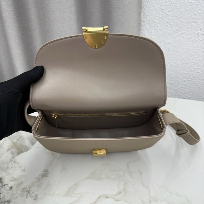 Medium Dior Medaillon Flap Bag Grained Calfskin M3920QD Khaki Medium Dior Medaillon Flap Bag Grained Calfskin M3920QD Khaki