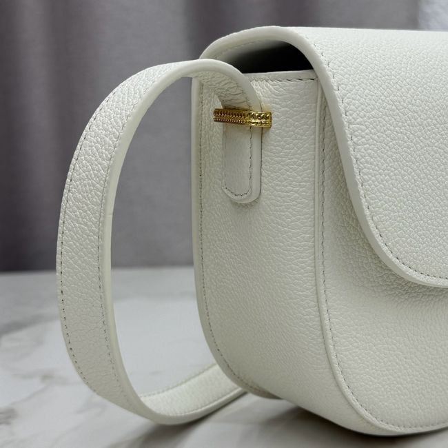 Medium Dior Medaillon Flap Bag Grained Calfskin M3920QD Latte Medium Dior Medaillon Flap Bag Grained Calfskin M3920QD Latte