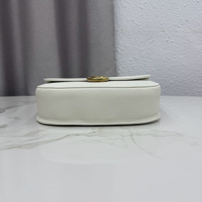 Medium Dior Medaillon Flap Bag Grained Calfskin M3920QD Latte Medium Dior Medaillon Flap Bag Grained Calfskin M3920QD Latte