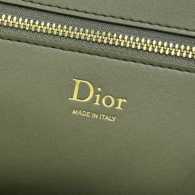 Medium Dior Medaillon Flap Bag Grained Calfskin M3920QD Khaki Medium Dior Medaillon Flap Bag Grained Calfskin M3920QD Khaki