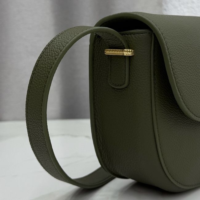 Medium Dior Medaillon Flap Bag Grained Calfskin M3920QD Khaki Medium Dior Medaillon Flap Bag Grained Calfskin M3920QD Khaki