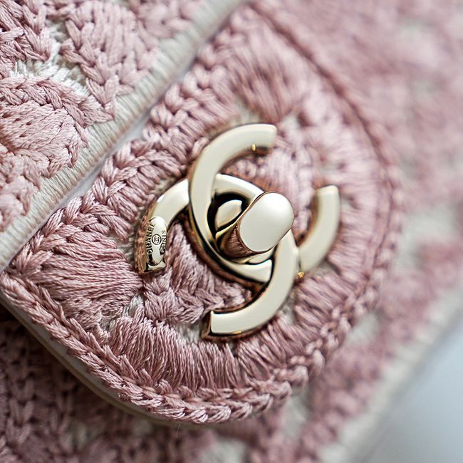 CHANEL Evening Bag embroidery AS4298-3 pink