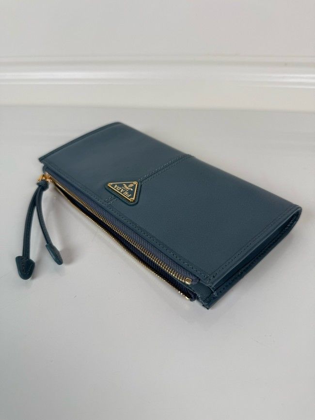 Prada Leather pouch 1MB051 Aviation Blue