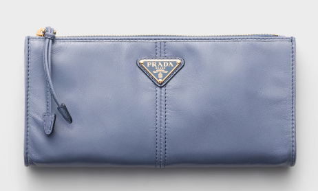 Prada Leather pouch 1MB051 Aviation Blue
