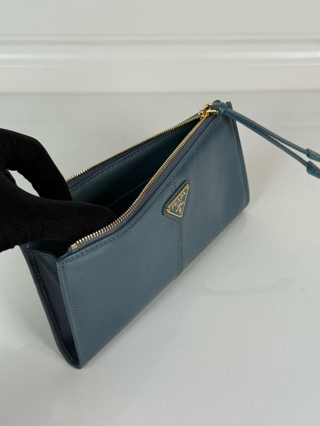Prada Leather pouch 1MB051 Aviation Blue