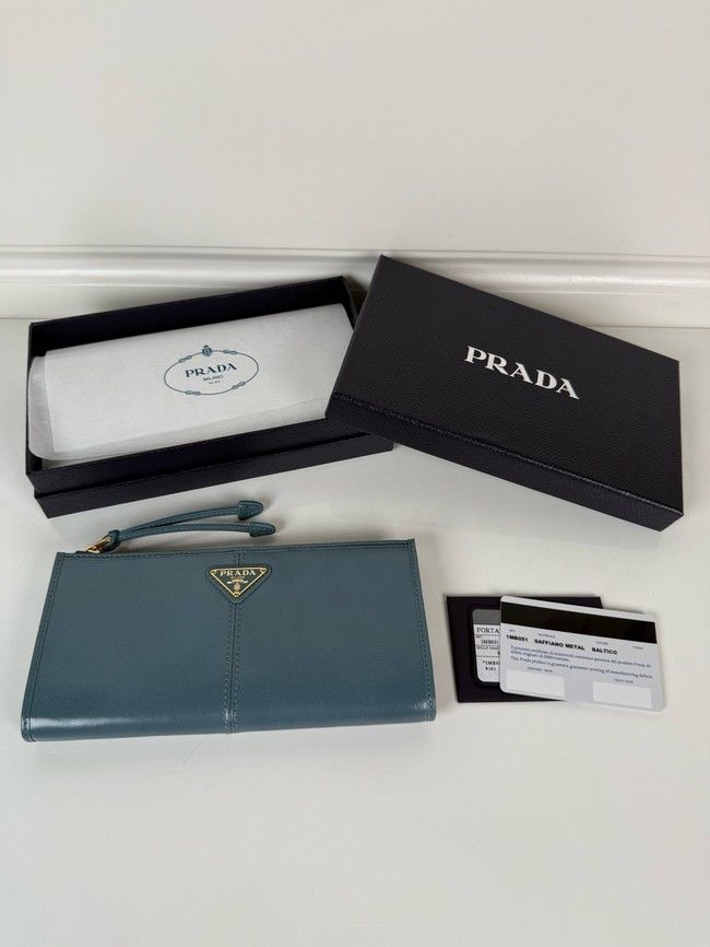 Prada Leather pouch 1MB051 Aviation Blue