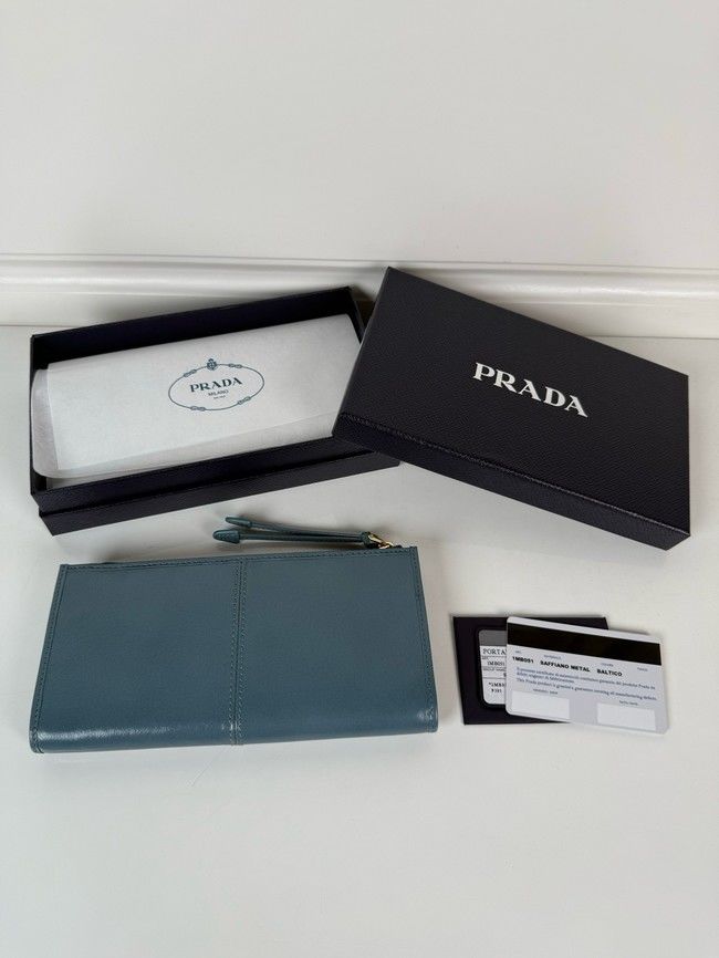 Prada Leather pouch 1MB051 Aviation Blue