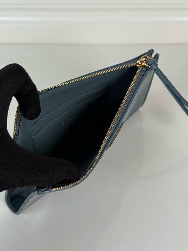 Prada Leather pouch 1MB051 Aviation Blue