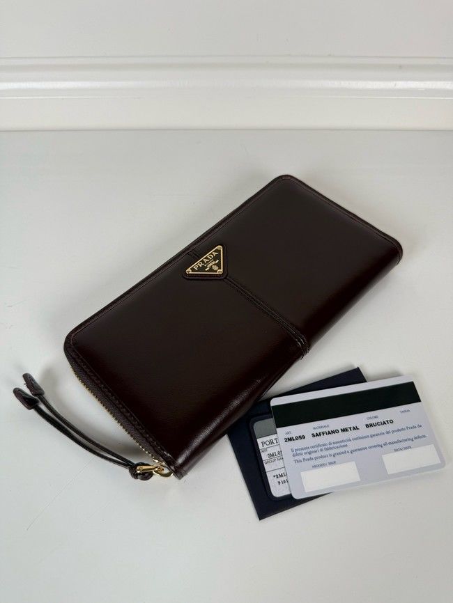 Prada Leather pouch 1MB051 dark brown