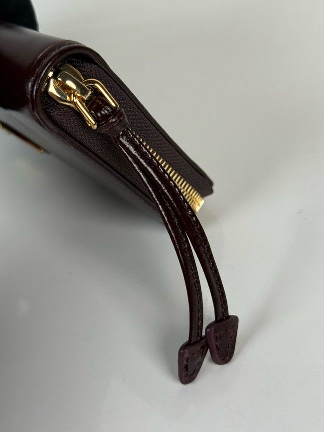 Prada Leather pouch 1MB051 dark brown