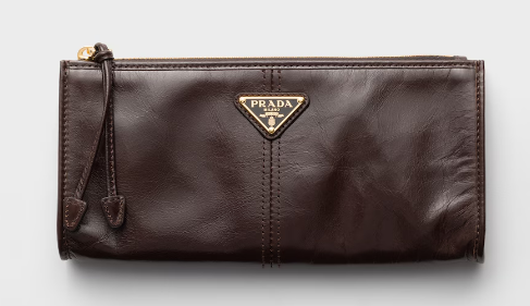 Prada Leather pouch 1MB051 dark brown