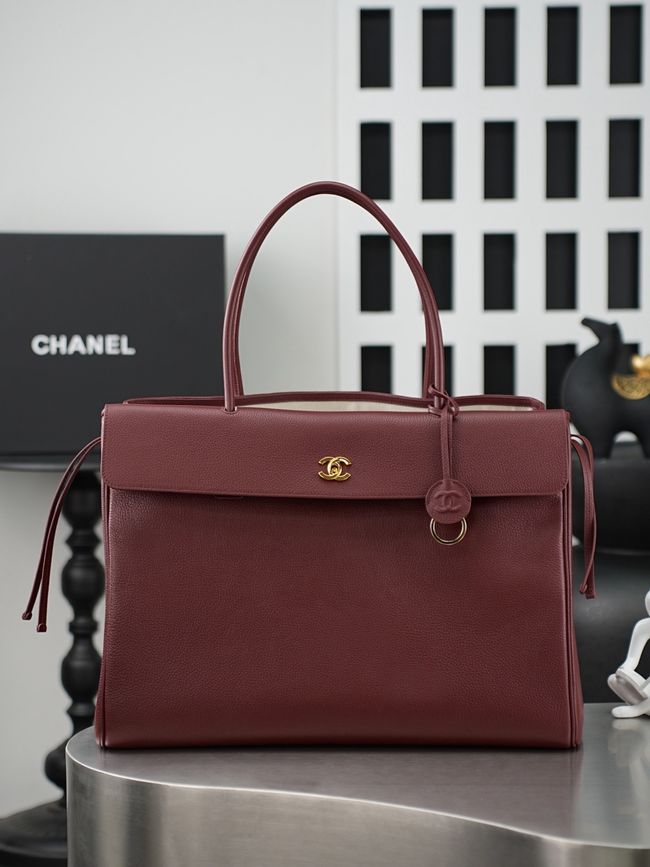 Chanel 26S Grained Calfskin Shopping Bag AS6289 Burgundy