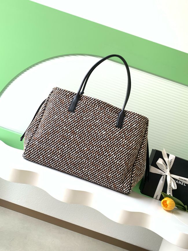 Chanel 26S Grained Calfskin Shopping Bag AS6289 black&Fabric Chanel 26S Grained Calfskin Shopping Bag AS6289 black&Fabric