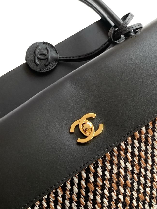 Chanel 26S Grained Calfskin Shopping Bag AS6289 black&Fabric Chanel 26S Grained Calfskin Shopping Bag AS6289 black&Fabric
