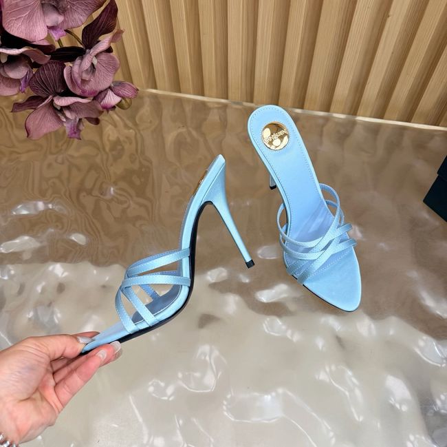 Saint Laurent in satin crepe and rhinestones Heel 9CM 69002-2 Saint Laurent in satin crepe and rhinestones Heel 9CM 69002-2