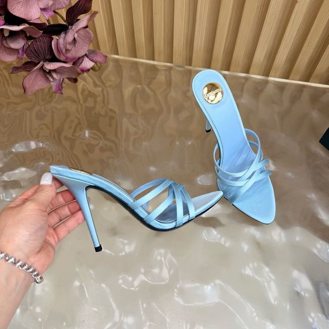 Saint Laurent in satin crepe and rhinestones Heel 9CM 69002-2 Saint Laurent in satin crepe and rhinestones Heel 9CM 69002-2