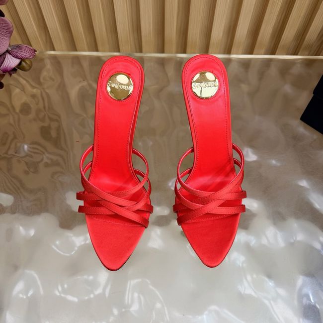 Saint Laurent in satin crepe and rhinestones Heel 9CM 69002-3 Saint Laurent in satin crepe and rhinestones Heel 9CM 69002-3