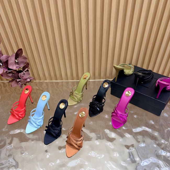 Saint Laurent in satin crepe and rhinestones Heel 9CM 69002-1 Saint Laurent in satin crepe and rhinestones Heel 9CM 69002-1