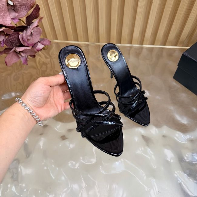 Saint Laurent in satin crepe and rhinestones Heel 9CM 69002-1 Saint Laurent in satin crepe and rhinestones Heel 9CM 69002-1