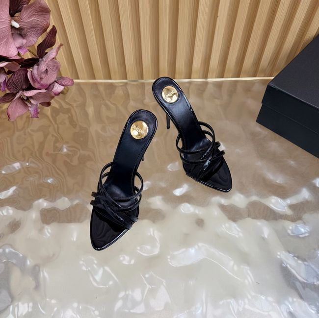 Saint Laurent in satin crepe and rhinestones Heel 9CM 69002-1 Saint Laurent in satin crepe and rhinestones Heel 9CM 69002-1