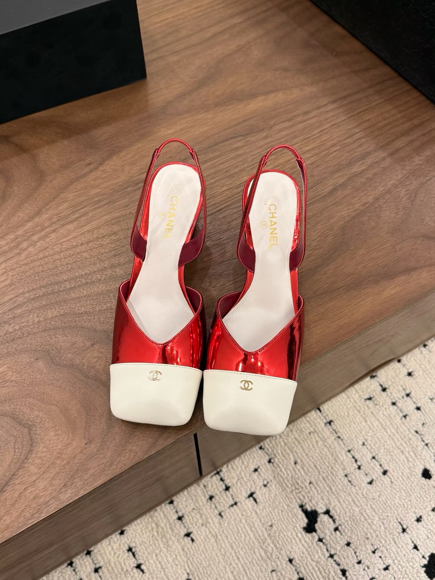 Chanel Pumps Lambskin heel G47189 White&Red