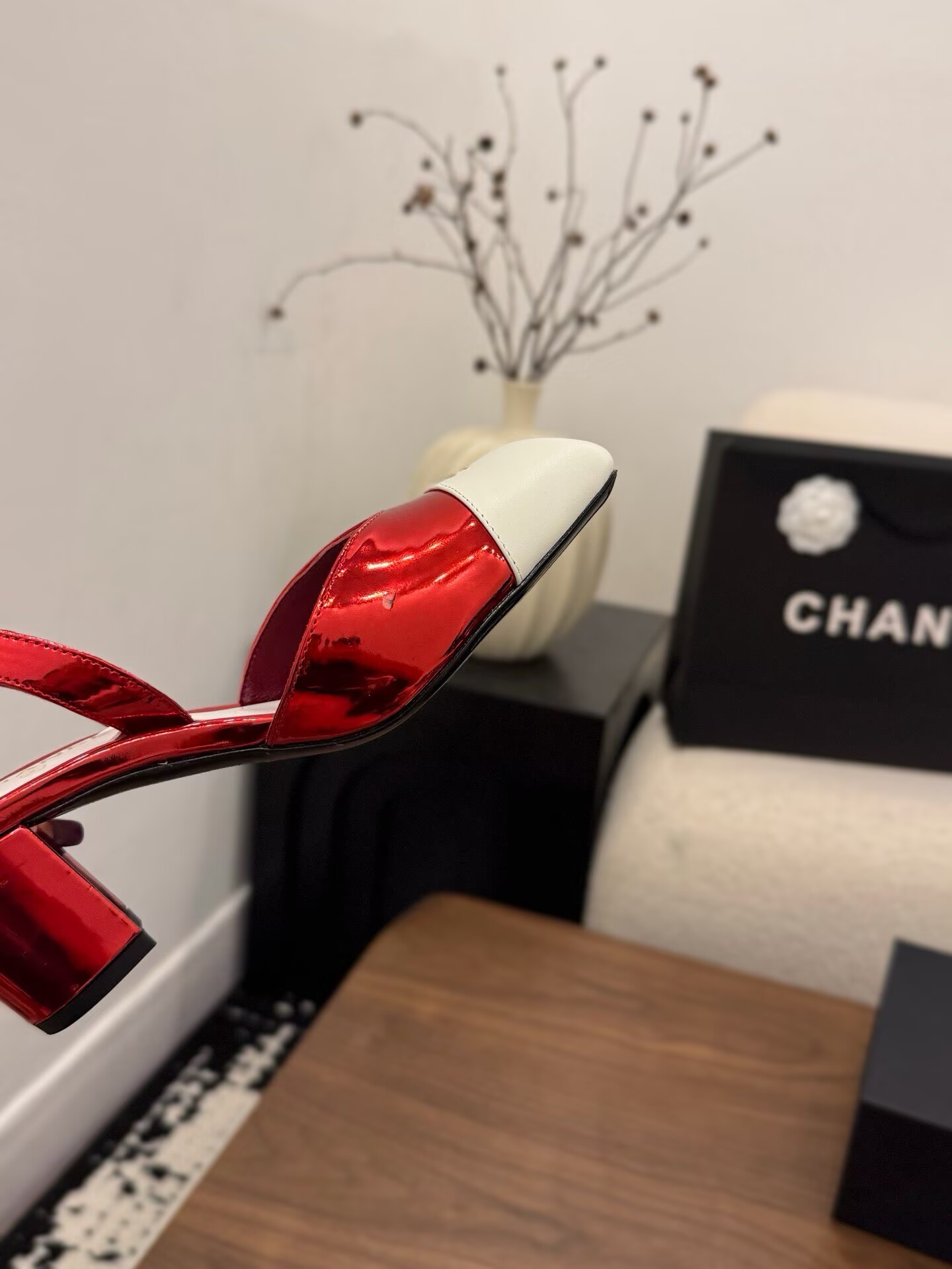 Chanel Pumps Lambskin heel G47189 White&Red