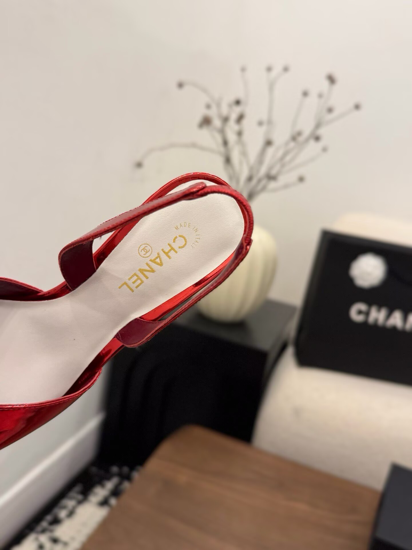 Chanel Pumps Lambskin heel G47189 White&Red
