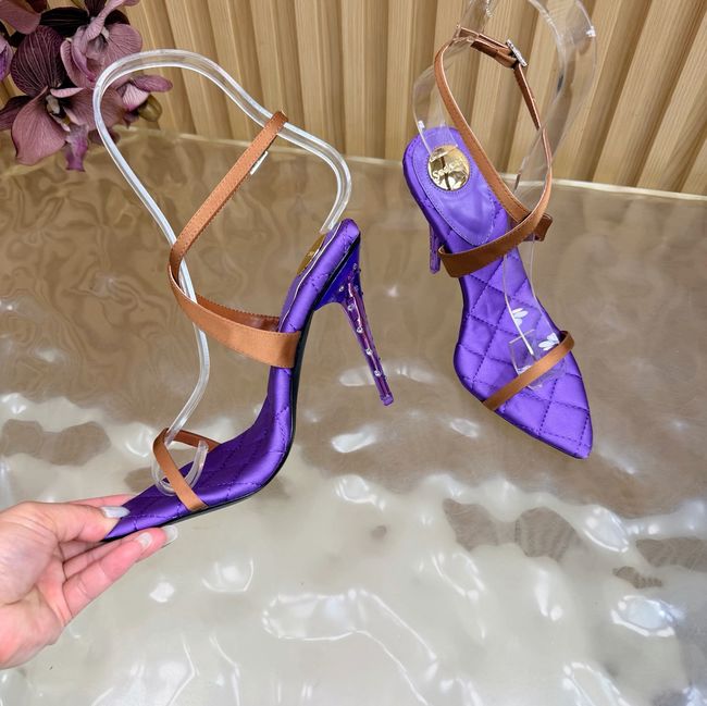 Saint Laurent in satin crepe and rhinestones Heel 10CM 69014-1