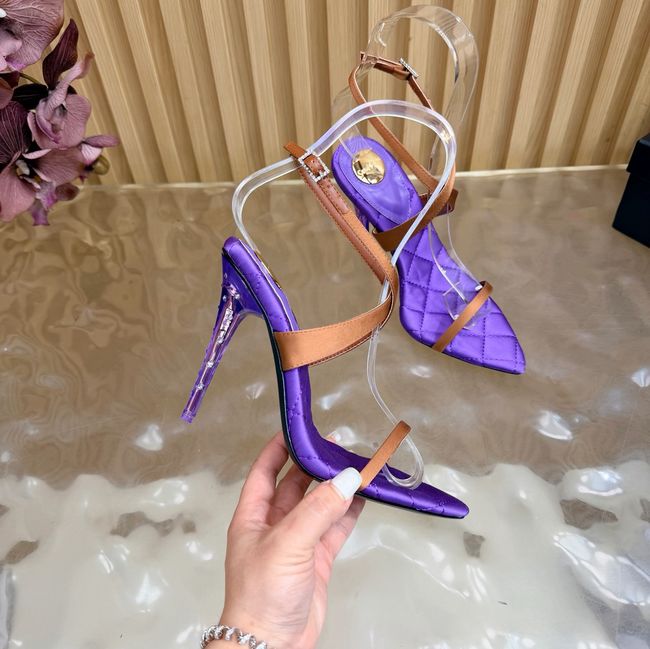 Saint Laurent in satin crepe and rhinestones Heel 10CM 69014-1