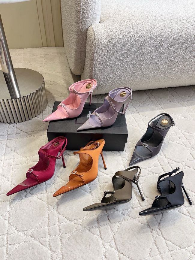 Saint Laurent in satin crepe and rhinestones Heel 10.5CM 69021-2