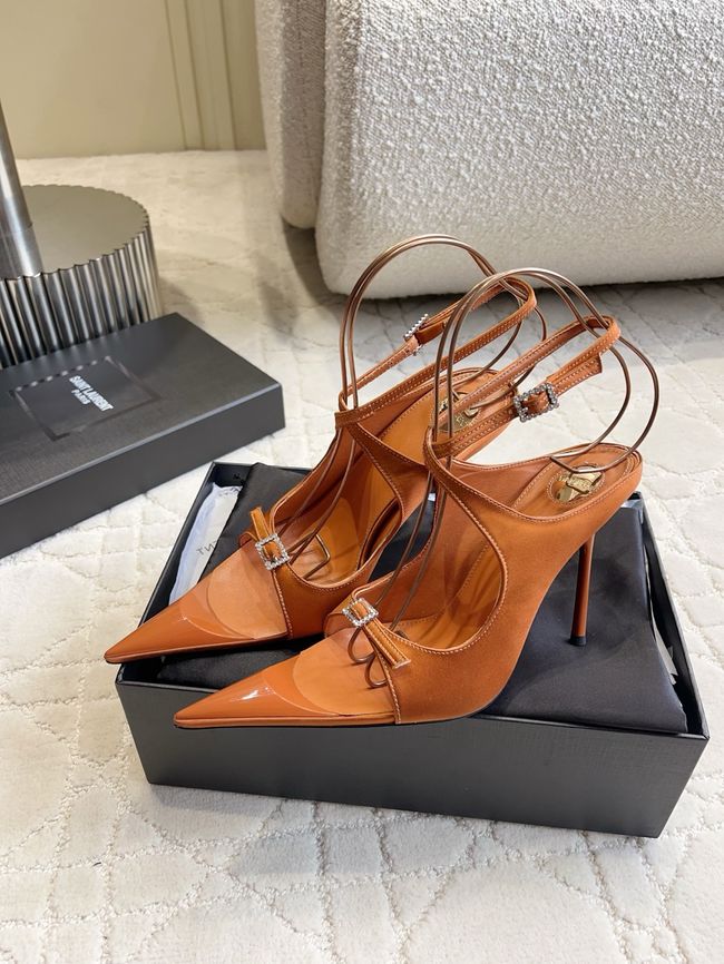 Saint Laurent in satin crepe and rhinestones Heel 10.5CM 69021-3