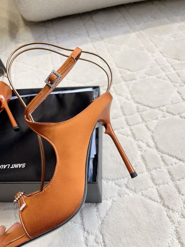 Saint Laurent in satin crepe and rhinestones Heel 10.5CM 69021-3