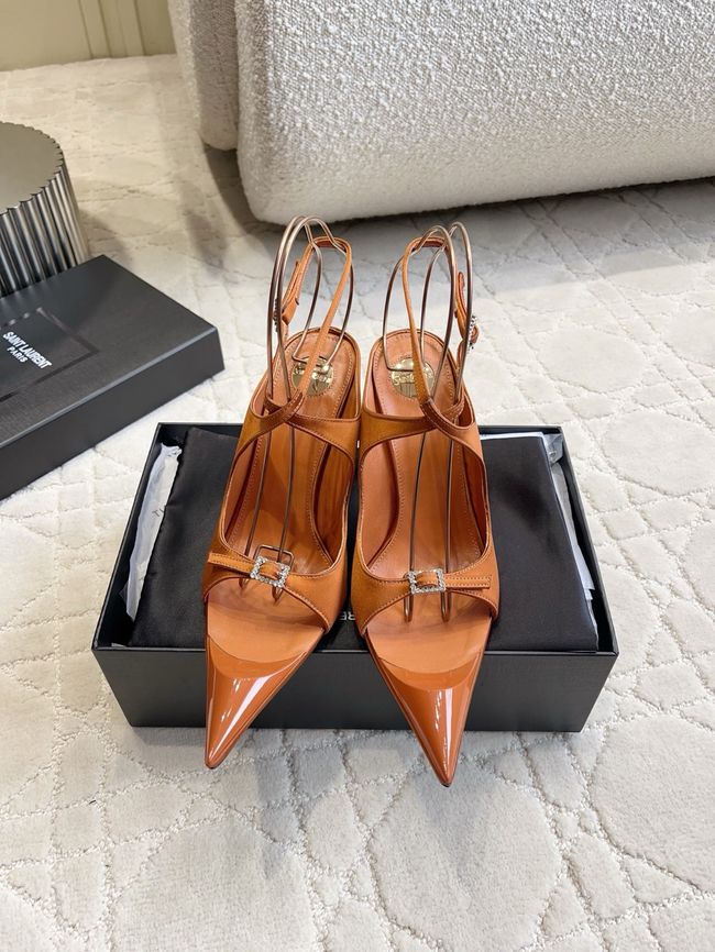 Saint Laurent in satin crepe and rhinestones Heel 10.5CM 69021-3