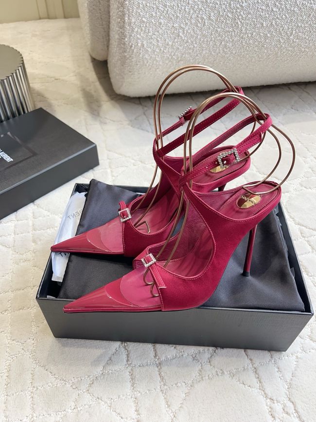 Saint Laurent in satin crepe and rhinestones Heel 10.5CM 69021-4