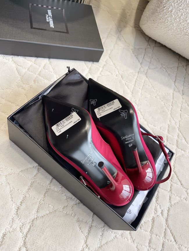 Saint Laurent in satin crepe and rhinestones Heel 10.5CM 69021-4