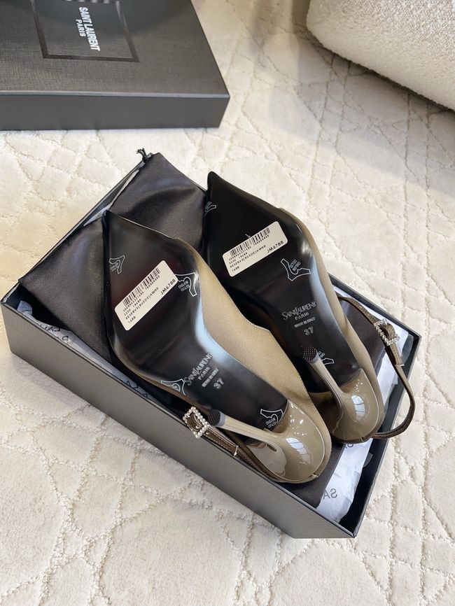 Saint Laurent in satin crepe and rhinestones Heel 10.5CM 69021-5