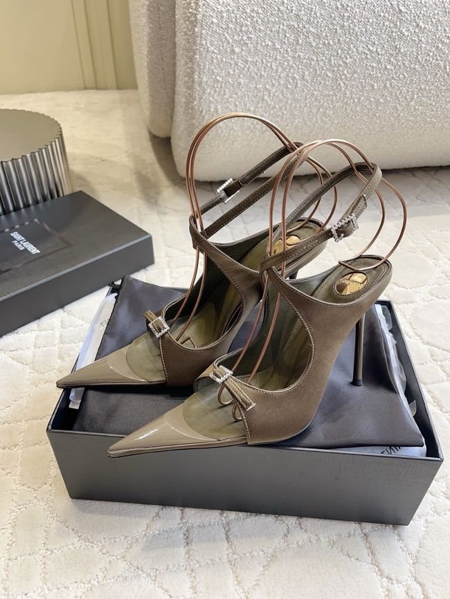 Saint Laurent in satin crepe and rhinestones Heel 10.5CM 69021-5
