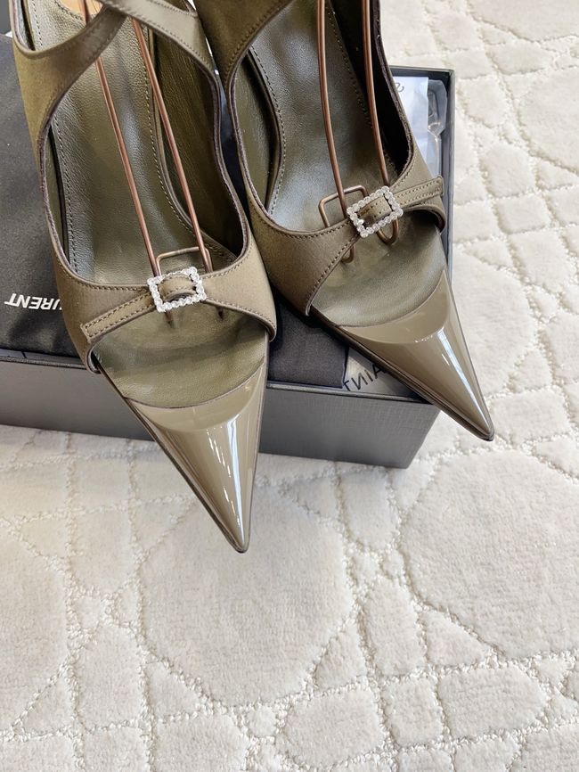 Saint Laurent in satin crepe and rhinestones Heel 10.5CM 69021-5