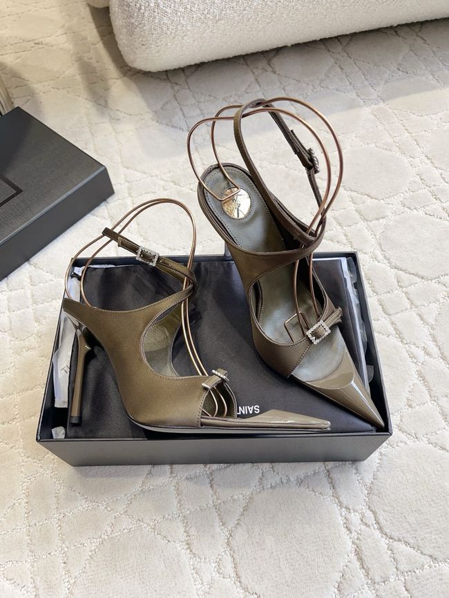 Saint Laurent in satin crepe and rhinestones Heel 10.5CM 69021-5
