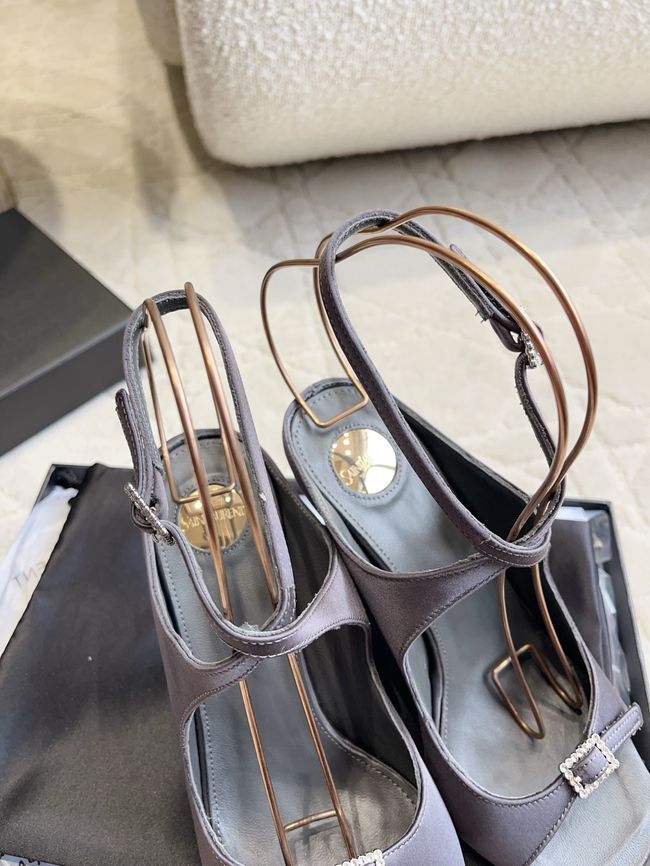Saint Laurent in satin crepe and rhinestones Heel 10.5CM 69021-6