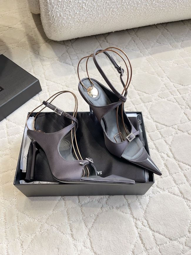 Saint Laurent in satin crepe and rhinestones Heel 10.5CM 69021-6
