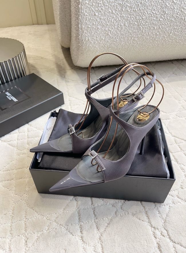 Saint Laurent in satin crepe and rhinestones Heel 10.5CM 69021-6